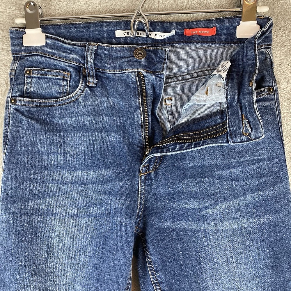 Celebrity Pink Jeans Womens 5 / 27 Blue Denim The Spice Distressed Whiskered - Picture 7 of 15